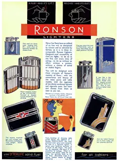 Lighters: Advertisement for Ronson lighters, 1931