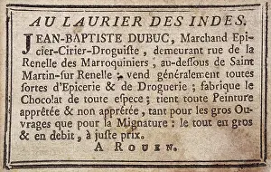 Druggist: ADVERT/ROUEN SHOP 1790S