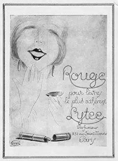Fragrances: Advert for Rouge lipstick by Lytee, 1925, Paris