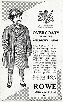 Aspiration: Advert for Rowe children's overcoats 1914
