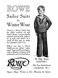 Clothings: Advertisement for Rowe sailor suits