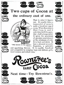 Rowntrees: An advertisement for Rowntree's cocoa