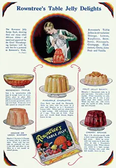Jellies: Advert for Rowntree's table jelly delights 1928