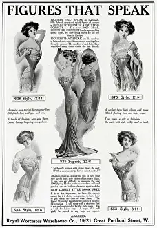 Corsets: Advert for Royal Worcester corsets 1909