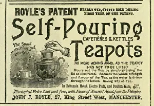 Patent: Advert, Royle's Patent Self-Pouring Teapots