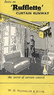 Drape: Advert for Rufflette curtain runway