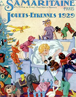 Pierrot: Advertisement for Samaritaine toys and games, Paris