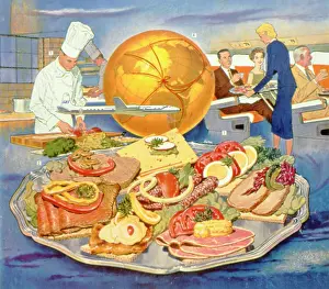 Stewardess: Advertisement for SAS, featuring on board catering