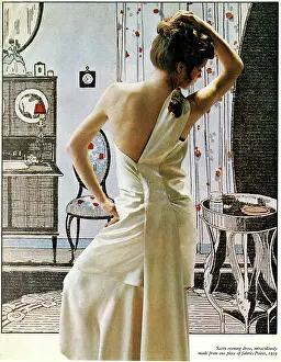 Aspirational: Advertisement, satin evening dress