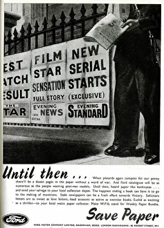 Housekeeping: Advert, Save Paper, Ford Motor Company WW2