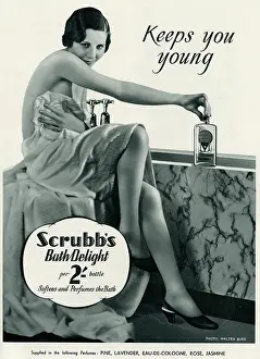 Lotion: Advert by Scrubb's bath lotion 1934