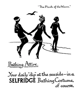 Selfridge: Advertisement for Selfridge bathing costumes