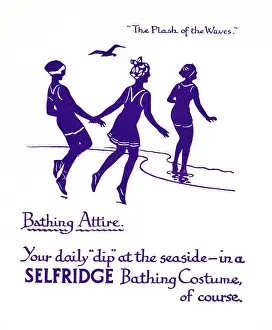 Selfridge: Advertisement for Selfridge bathing costumes