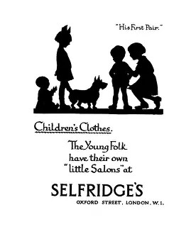 Selfridge: Advertisement for Selfridge's children's clothes