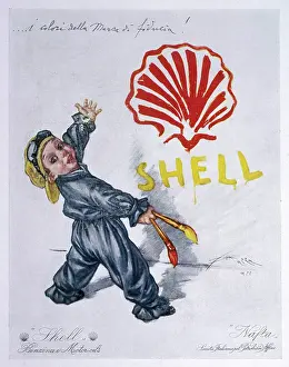 Paintbrushes: Advertisement - Shell Petrol - Oil