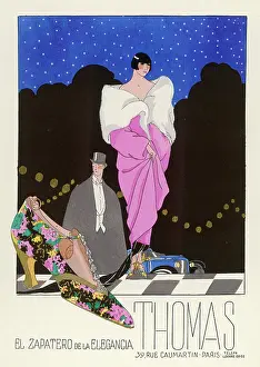 Caumartin: Advertisement for shoes by Thomas, Paris
