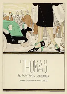 Caumartin: Advertisement for shoes by Thomas, Paris