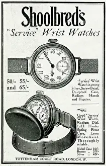 Timepiece: Advert for Shoolbred's wristwatch 1915