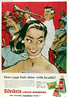 Shampoo: Advertisement for Silvikrin liquid shampoo