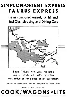 Simplon: Advertisment for Simplon-Orient Express, Taurus Express