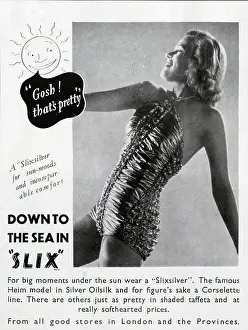 Slix: Advert for Slixsilver swimsuits