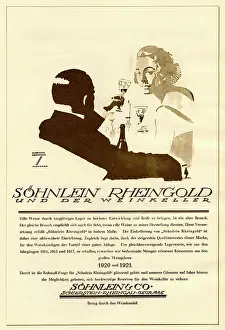 Cellars: An advertisement for the Sohnlein Rheingold wine cellar