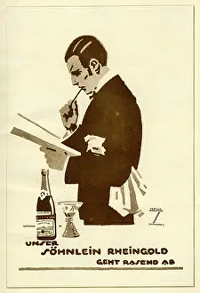 Cellars: An advertisement for the Sohnlein Rheingold wine cellar