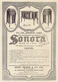 Sonora: Advert for Sonora, high class gramophone, London 1921