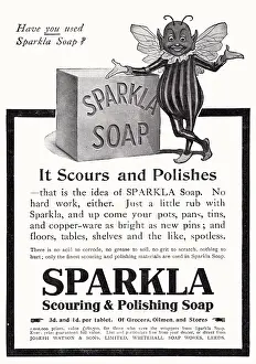 Pots: Advert for Sparkla - polish soap 1910