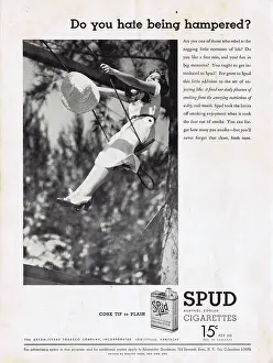 Bergeres: Advert for Spud Cigarettes, New York, 1934