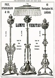 Lampshade: Advert for Stadelmann & Co. lamps 1889