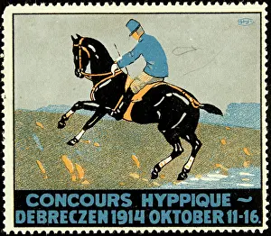Horsemanship: Advertising stamp Concours Hyppique 1914