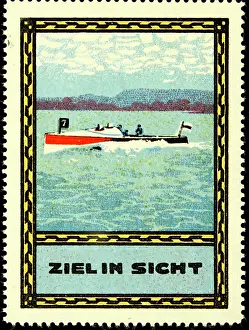Motorboats: Advertising stamp Motor boat