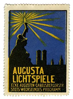 Lichtspiele: advertising, stamps, Augusta Lichtspiele, Germany