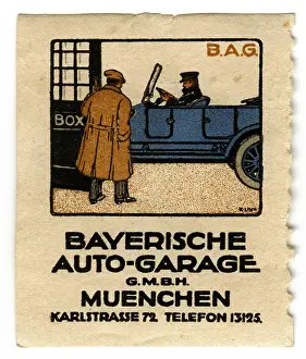 Bayerische: advertising, stamps, Bayerische Auto - Garage