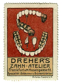 Zahn: advertising, stamps, Dreher's Zahn-Atelier