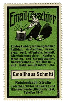 Schmitt: advertising, stamps, enamel dishes, Emailhaus