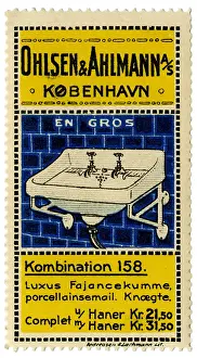 Washbasin: advertising, stamps, Ohlsen & Ahlmann, washbasin