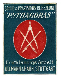 Pythagoras: advertising, stamps, Pythagoras, school and precision