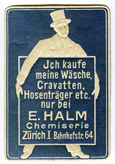 Cravatte: advertising, stamps, textile E. Halm Chemiserie