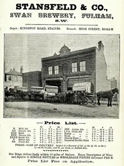 Berks: Advert, Stansfeld & Co, Swan Brewery, Fulham, SW London