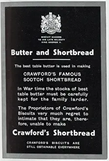 Crawfords: Advert statement, butter rationing, Crawford's Shortbread