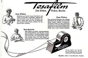 Sellotape: advertising, stationery, Tesa, Tesafilm, advertisement
