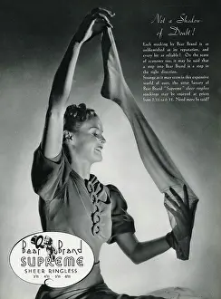 Superfine: Advert for Stockings by Bear Brand 1938