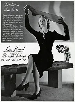 Sheer: Advert for Stockings by Bear Brand 1940