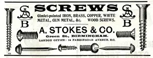Screws: Advert, A Stokes & Co, Birmingham