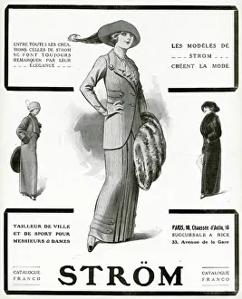 Overcoats: Advert for Strom winter coats 1912
