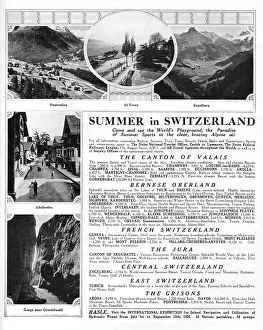 Bracing: Advert for summer in Switzerland, 1926