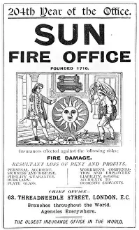 Threadneedle: Advertisement for Sun Fire Insurance