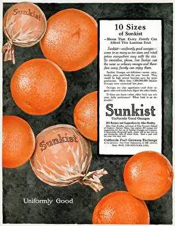 Afford: Advert for Sunkist oranges 1917